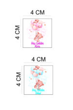 Kişiye Özel 50 Adet 4x4 Doğum Günü & Baby Shower Madlen Çikolata Sticker Etiketi