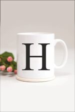 H Harfli Baskılı Kupa Bardak
