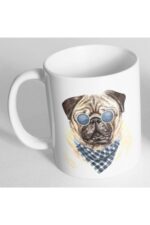 Pug Fular Gözlüklü Baskılı Kupa Bardak