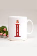 Ayıcıklı I Harfli Baskılı Kupa Bardak