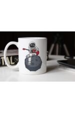 Astronot Temalı Beyaz Porselen Kupa-01 Tfspr-19