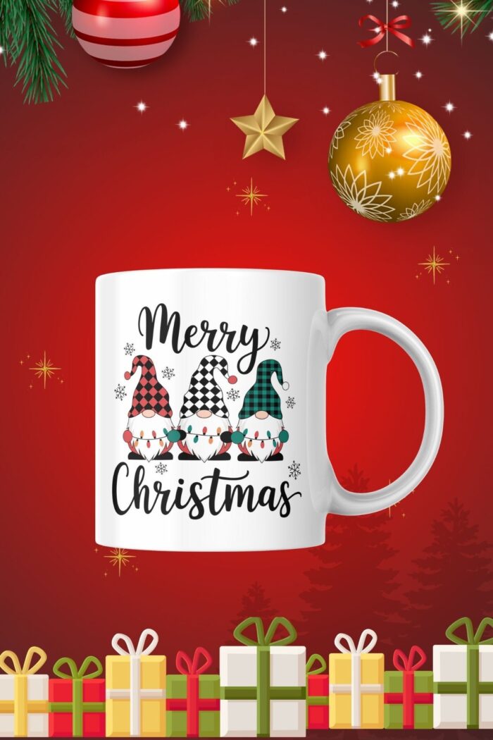 Noel Baba Cüceli Merry Christmas Kupa – Yılbaşı Ruhunuza Renk Katın - Görsel 2