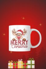 Sevimli Geyikli Merry Christmas Kupa – Yılbaşı Özel Tasarım - Görsel 2