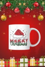 Merry Christmas Tasarımlı 300 ml Porselen Kupa