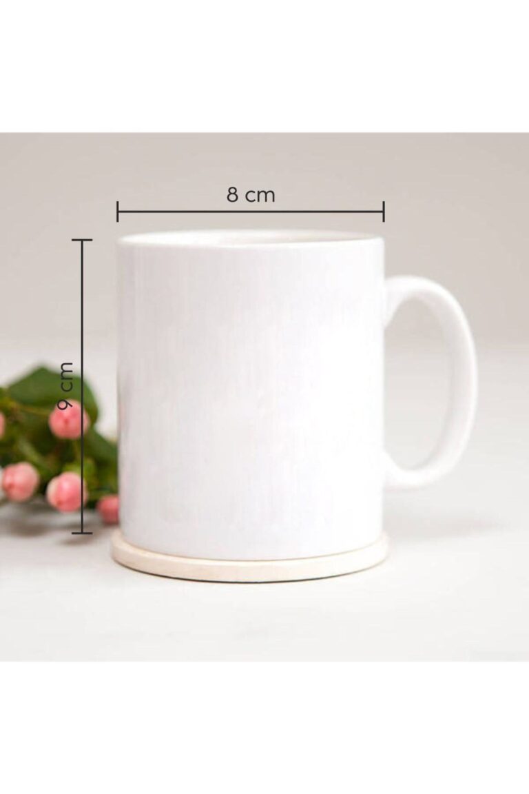 Kalp Detaylı U Harfli Baskılı Kupa Bardak - Görsel 2