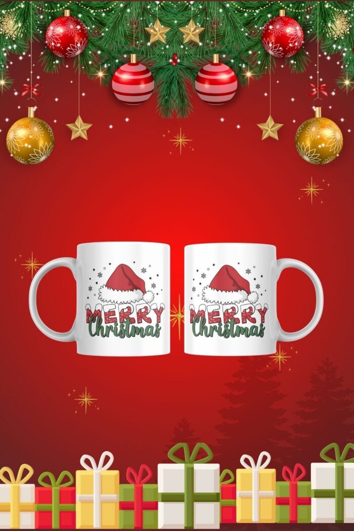 Merry Christmas Tasarımlı 300 ml Porselen Kupa - Görsel 2