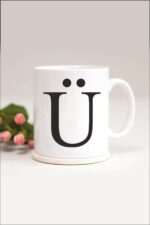 Ü Harfli Baskılı Kupa Bardak
