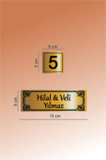 Metal Kapı isimliği ve Numarası - Altın ve Gümüş Renk Seçenekli (15x5 cm & 5x5 cm) - Görsel 4