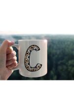 Özel Tasarım C Harfli Porselen Kupa Tfhr-03