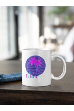 Live Colorful Palmiye Baskılı Kupa Beyaz