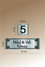 Metal Kapı isimliği ve Numarası - Altın ve Gümüş Renk Seçenekli (15x5 cm & 5x5 cm) - Görsel 5