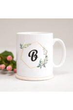 B Harfli Çerçeveli Baskılı Kupa Bardak