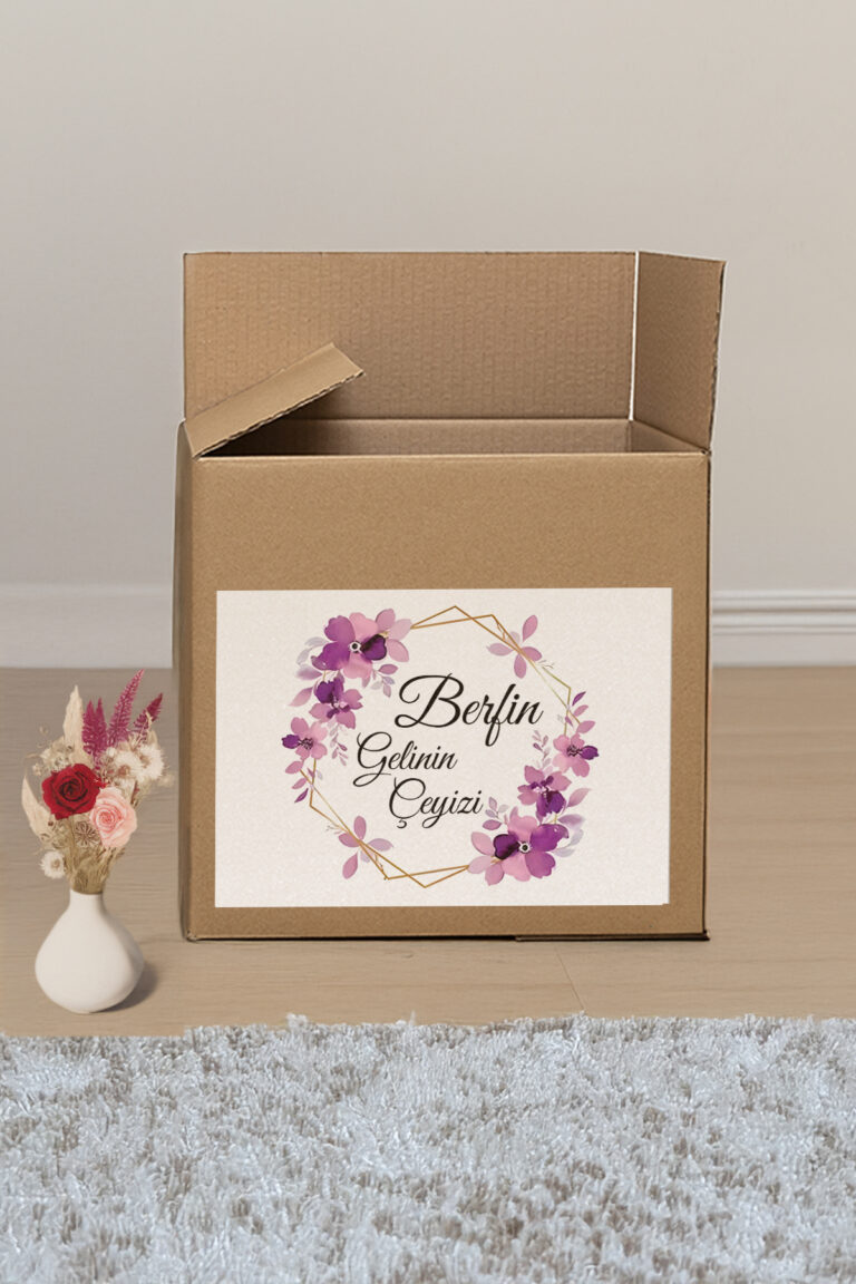 Çeyiz Bohça Bavul Koli Etiketi Gelin 20 Adet A4 Baskılı Etiket Sticker - Görsel 3