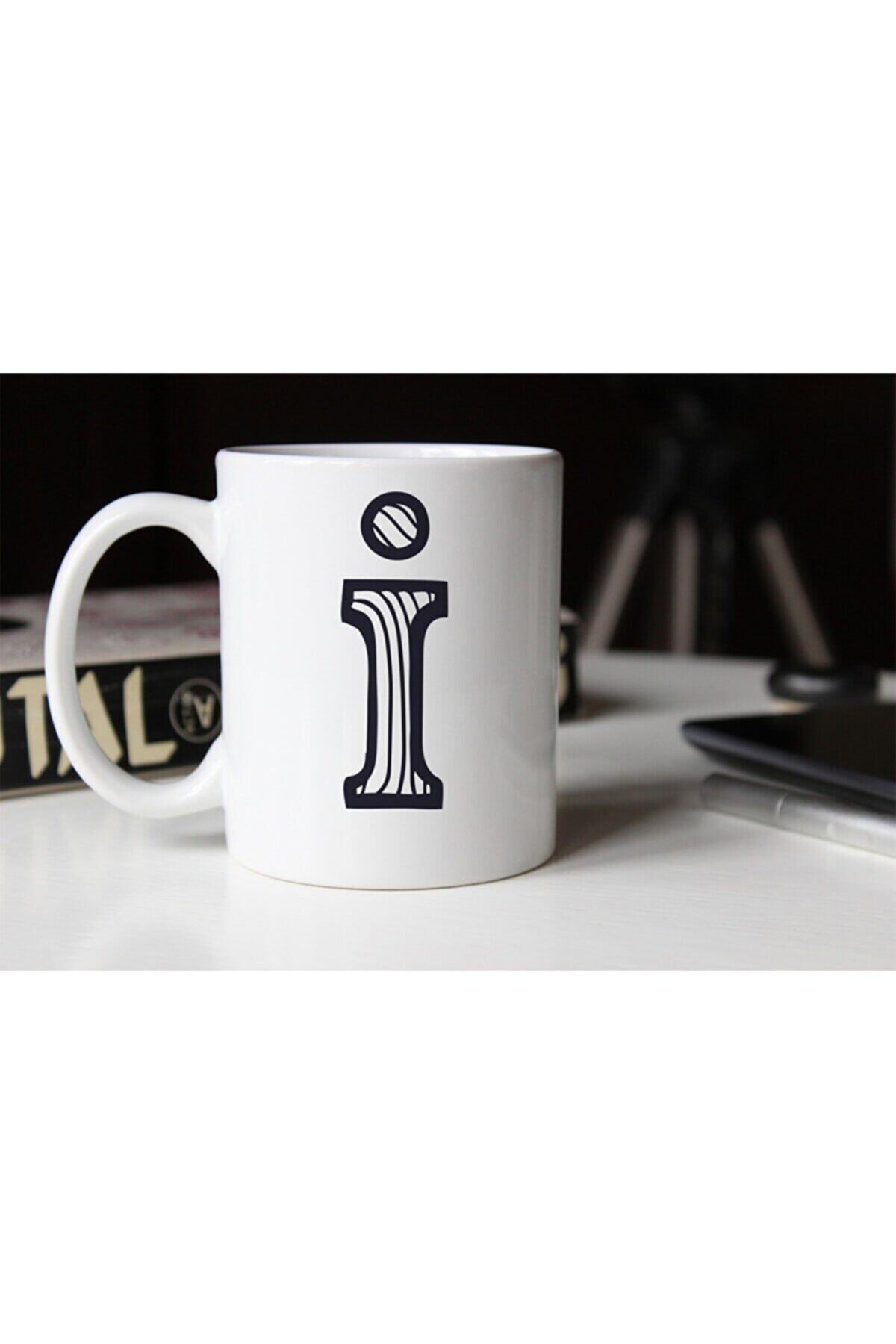 1_org_zoom-1313.jpg Siyah Beyaz Çizgili I Harfli Porselen Kupa Tfsbh-011 - Görsel 1
