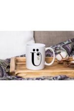 Beyaz Çiçekli Ü Harfli Beyaz Porselen Kupa Tfbyz-25