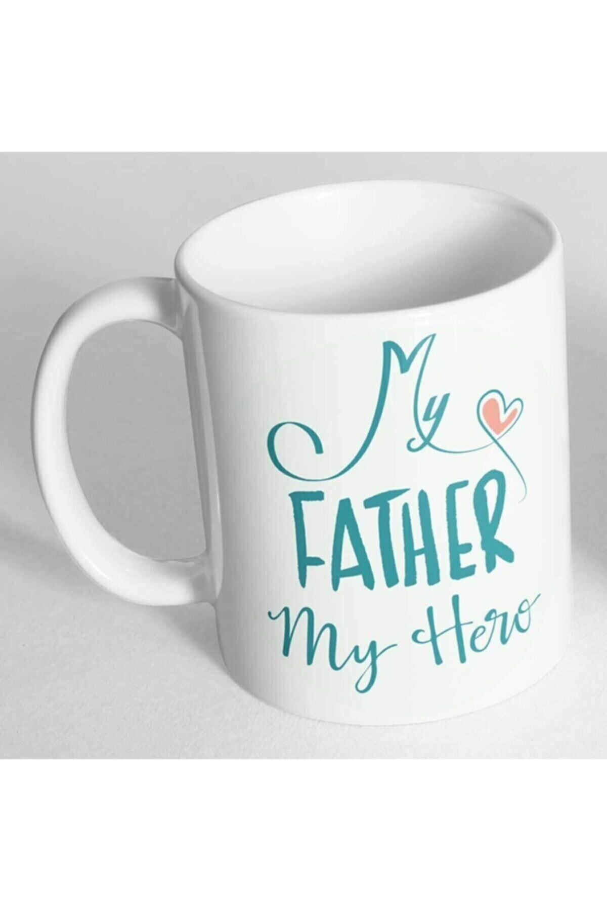1_org_zoom-1355.jpg My Father My Hero Yazılı Baskılı Kupa Bardak Bdhkp134 - Görsel 1