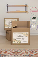 Çeyiz Kutusu İçin Şık Çiçekli  Etiket Seti - 20'li - Görsel 3