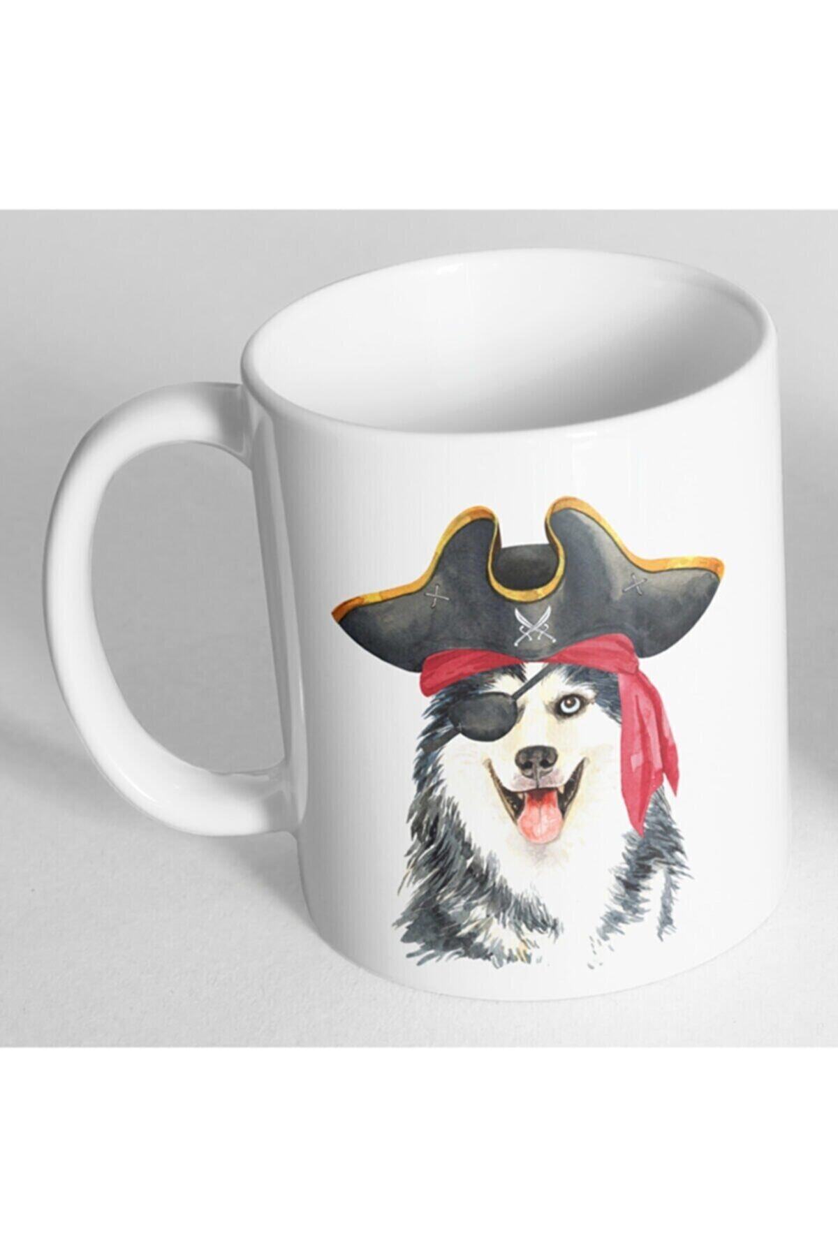 1_org_zoom-1402.jpg Beyaz Korsan Şapkalı Husky Köpek Resim Baskılı Kupa Bardak Bdh548 - Görsel 1
