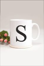 S Harfli Baskılı Kupa Bardak