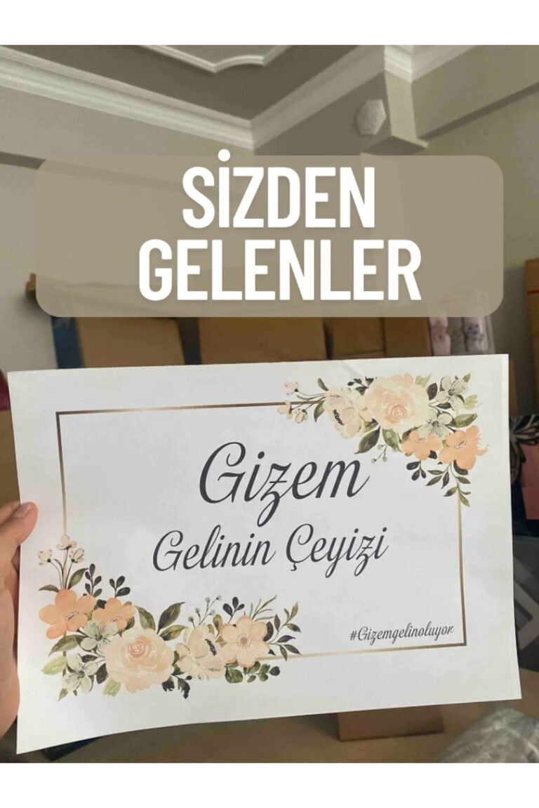 Çeyiz Kutusu İçin Şık Çiçekli  Etiket Seti - 20'li - Görsel 5
