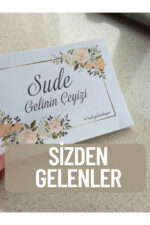 Çeyiz Kutusu İçin Şık Çiçekli  Etiket Seti - 20'li - Görsel 7