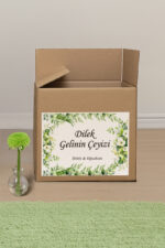 Çeyiz Etiketi   20'li Yeşil Çiçek Desenli Etiket