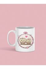 Baykuş Sevgililer Baskılı Kupa