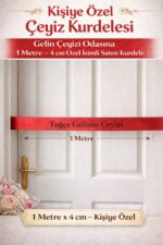 Kişiye Özel Çeyiz Kurdelesi – Gelin Çeyizi Odası Süsü – İsimli Kırmızı Saten Kurdele