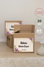 Mor ve Pembe Çiçek Desenli Çeyiz Etiketi - 20 Adet