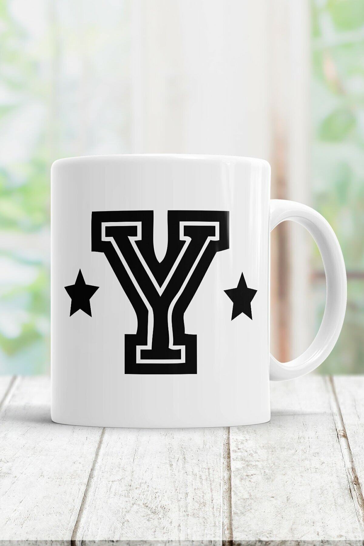 1_org_zoom-1604.jpg Y Harfi Baskılı Kupa Bardak - Görsel 1