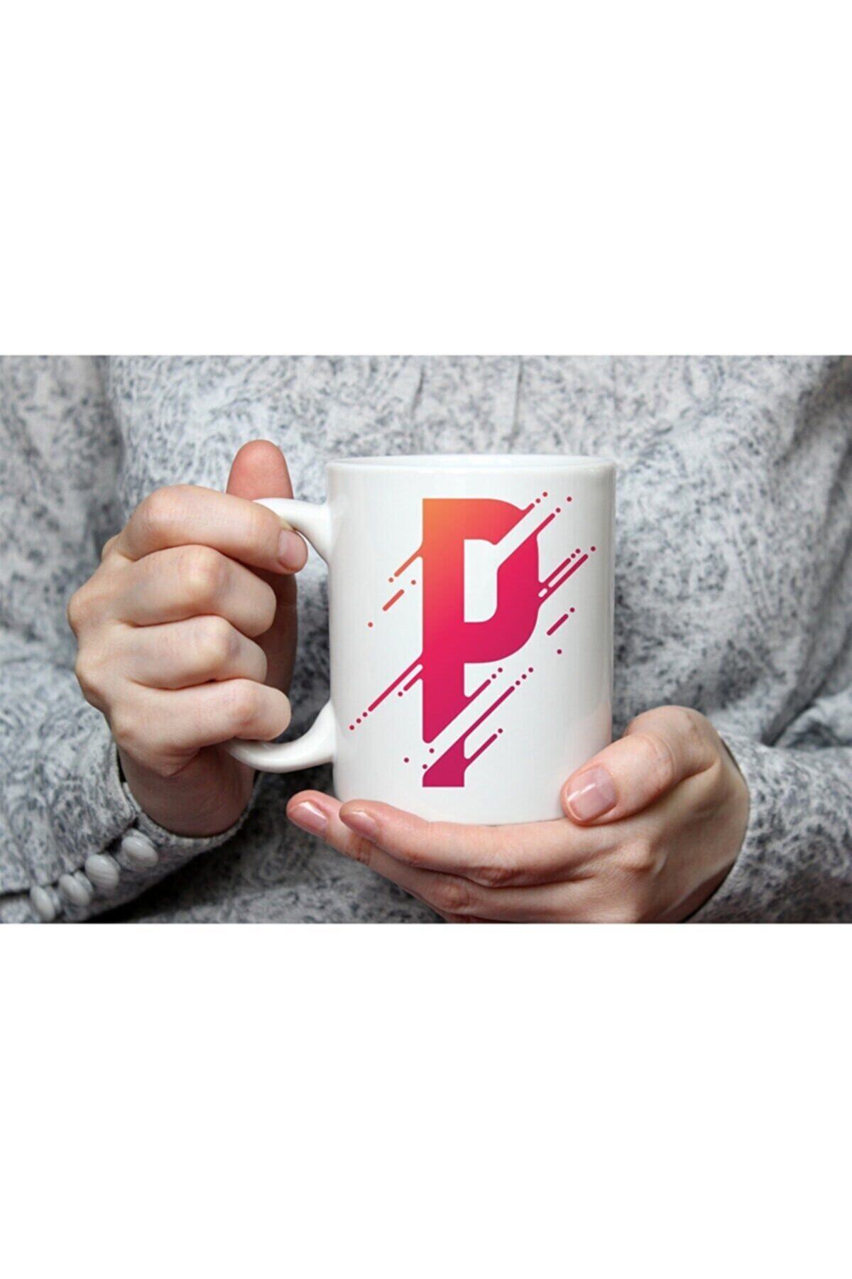 1_org_zoom-1610.jpg Özel Tasarım P Harfli Beyaz Porselen Kupa Tfsp-16 - Görsel 1