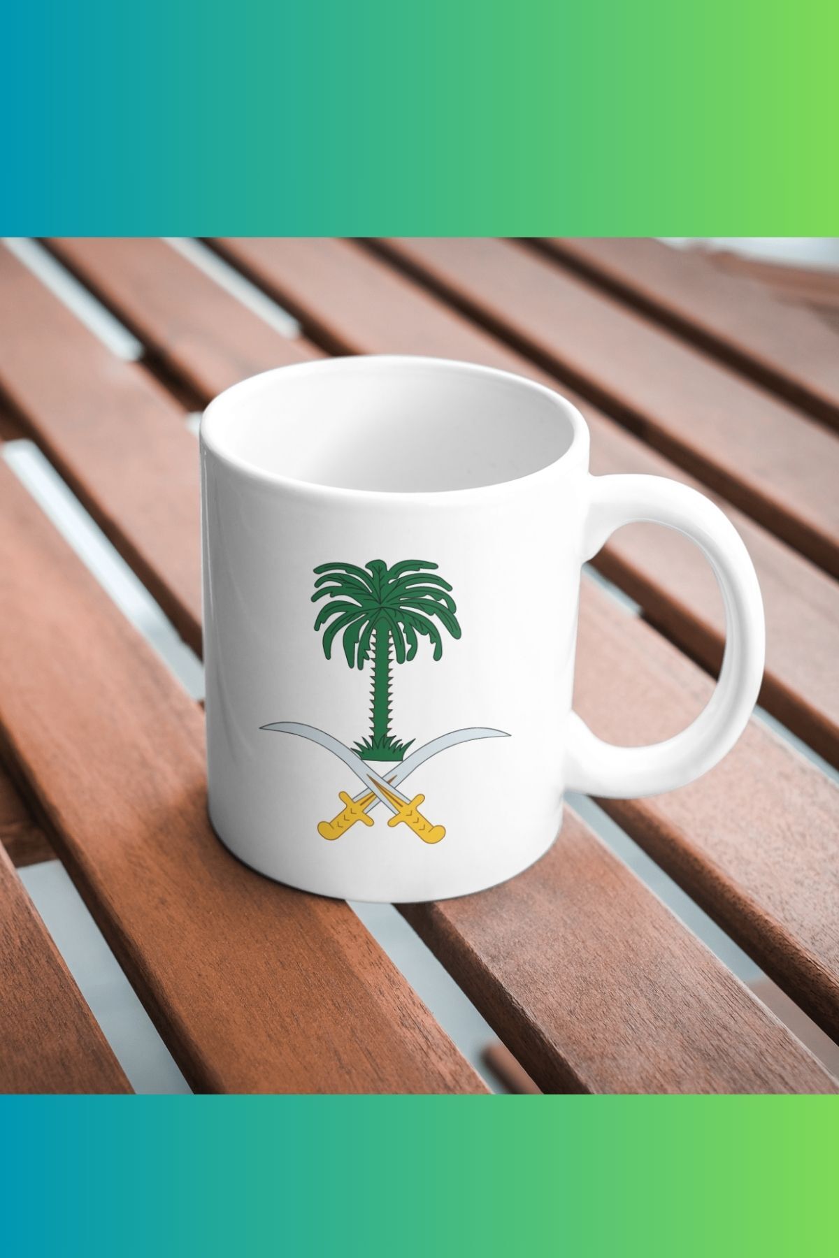 1_org_zoom-165.jpg Suudi Arabistan Ulusal Arması Temalı Porselen Kupa - Görsel 1