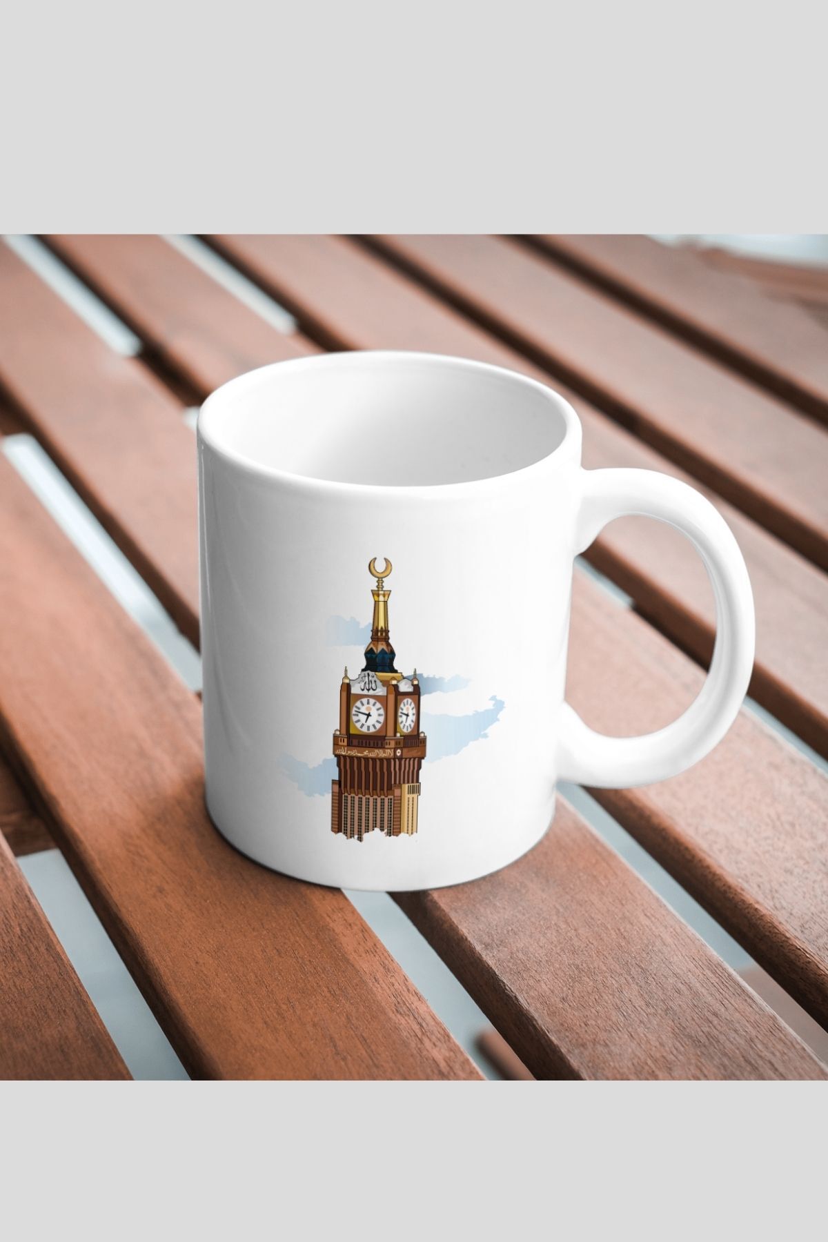 1_org_zoom-167.jpg Mekke Kraliyet Saat Kulesi Temalı Porselen Kupa - Görsel 1