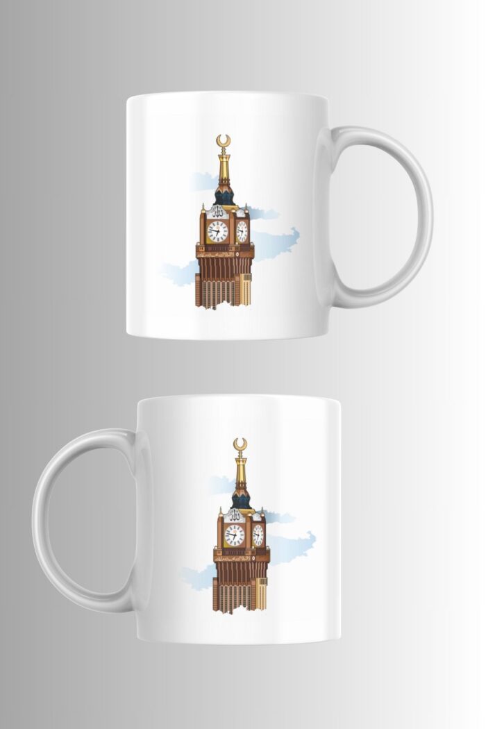 Mekke Kraliyet Saat Kulesi Temalı Porselen Kupa - Görsel 2