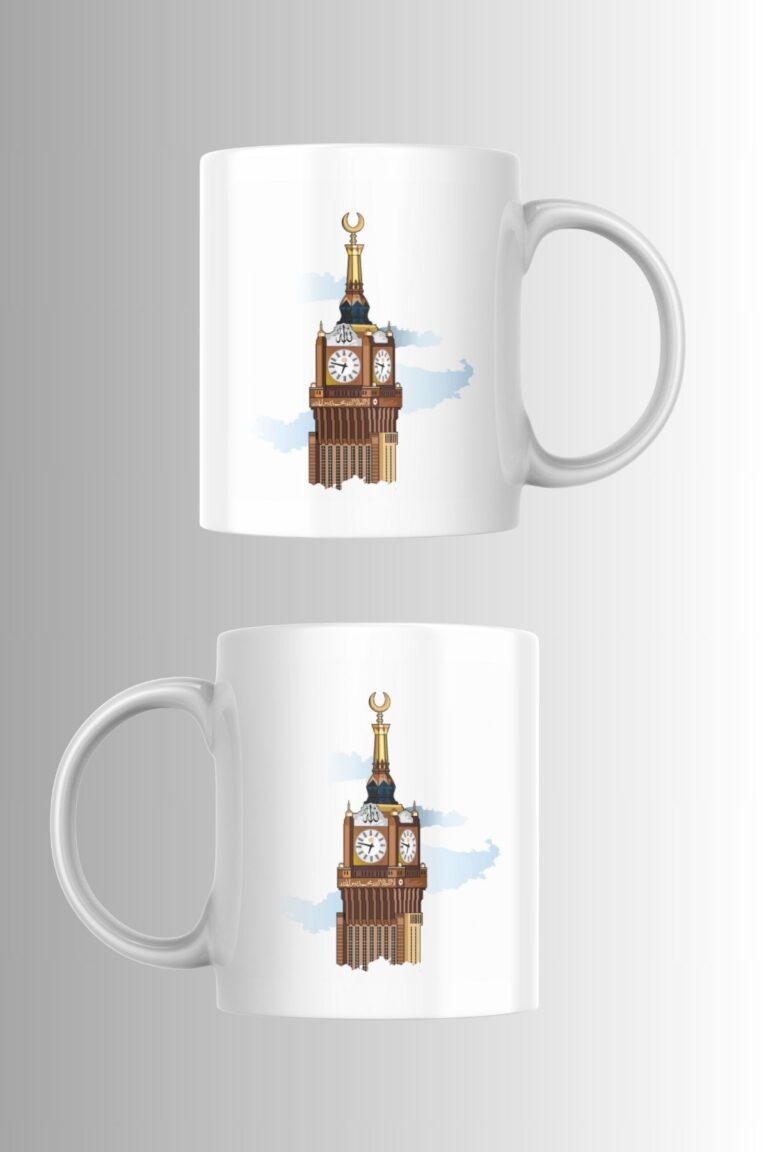 Mekke Kraliyet Saat Kulesi Temalı Porselen Kupa - Görsel 2