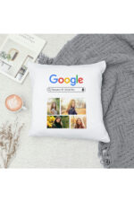 Kişiye Özel Google Tasarımlı Yastık 40x40 – Elyaf Dolgulu Hediye (Öğretmen, Anne, Sevgili, Arkadaş)