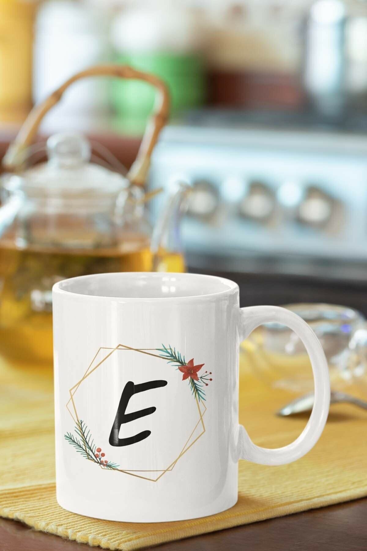 1_org_zoom-1747.jpg E Harfi Baskılı Porselen Kupa Bardak - Görsel 1
