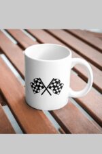 Yarış Bayrakları Temalı Porselen Kupa