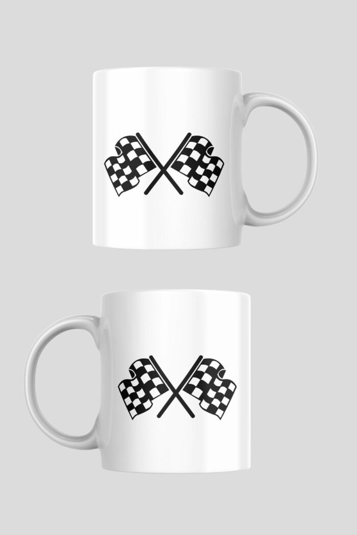 Yarış Bayrakları Temalı Porselen Kupa - Görsel 2