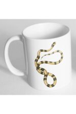 Beyaz False Coral Boru Yılanı Baskılı Kupa Bardak