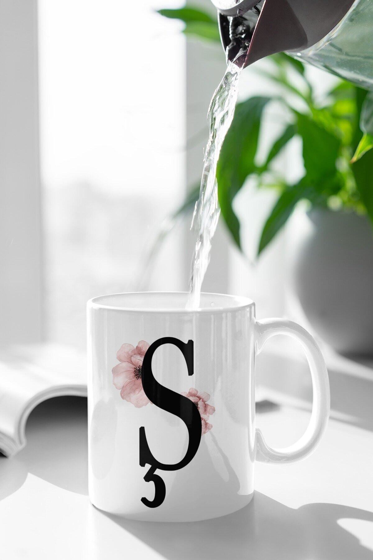 1_org_zoom-1772.jpg Ş Harfi Pembe Çiçek Baskılı Kupa Beyaz - Görsel 1