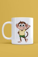 Maymun Basklı Kupa Bardak - Baskılı Bardak - Kupa