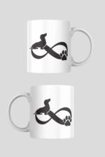 Sonsuzluk İşareti, Pati İzi ve Dachshund Temalı Porselen Kupa - Görsel 2