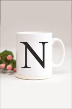 N Harfli Baskılı Kupa Bardak