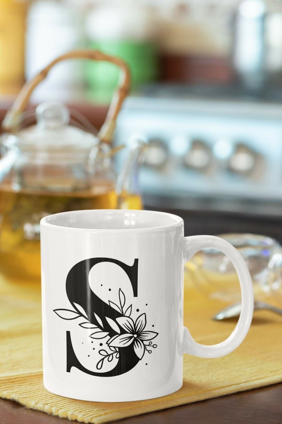 1_org_zoom-1843.jpg S Harfi Baskılı Porselen Kupa Bardak - Görsel 1