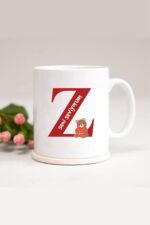 Ayıcıklı Z Harfli Baskılı Kupa Bardak