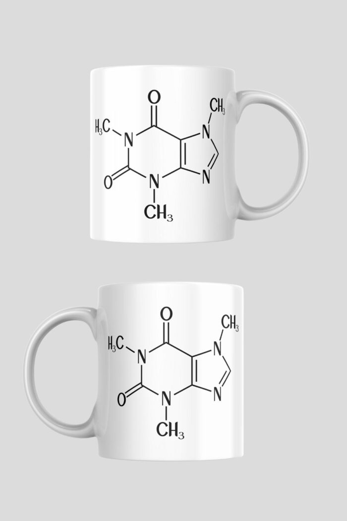 Kafein Kimyası Sembolleri Temalı Porselen Kupa - Görsel 2