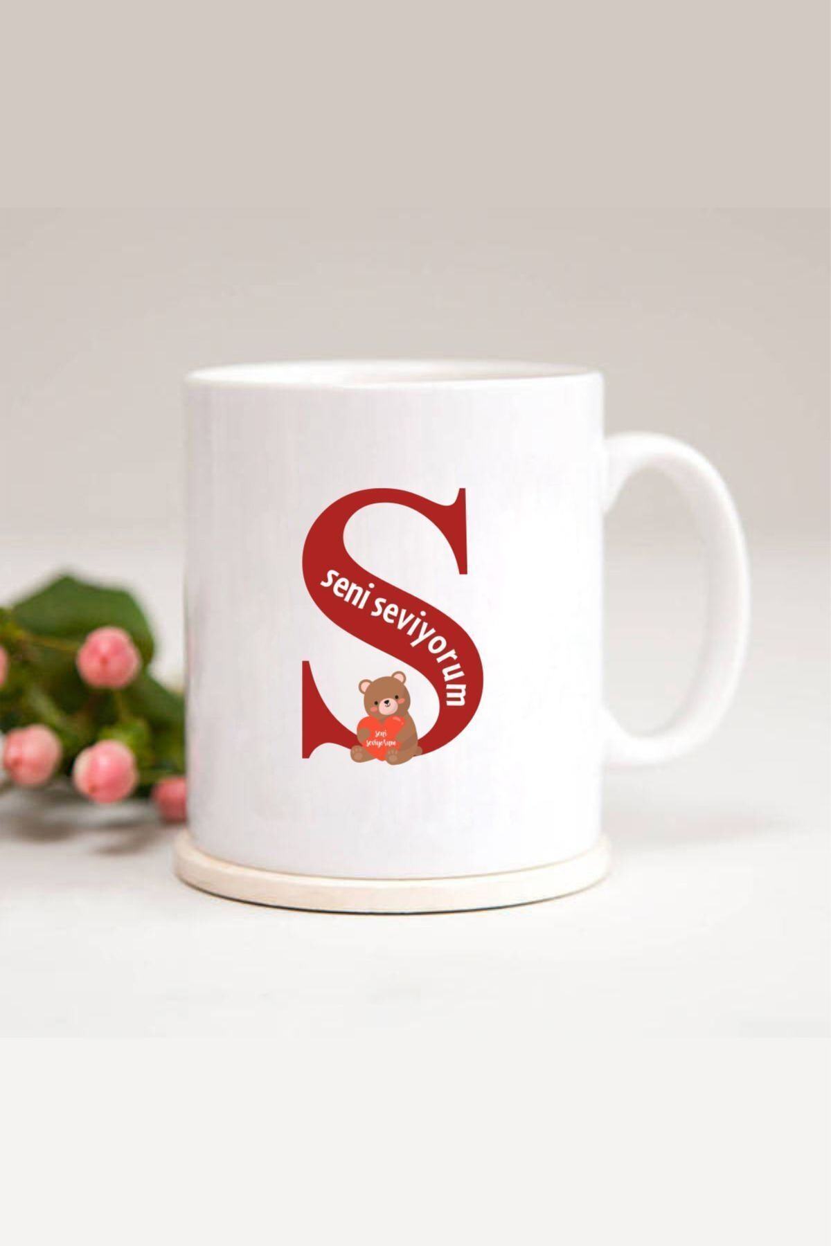 1_org_zoom-1945.jpg Ayıcıklı S Harfli Baskılı Kupa Bardak - Görsel 1