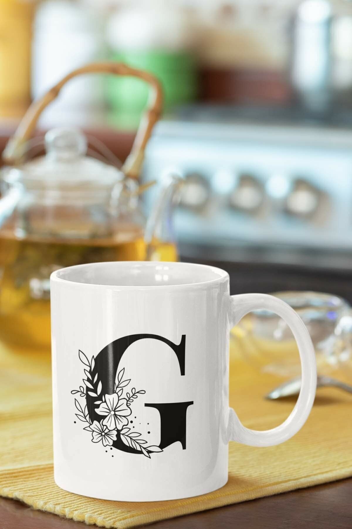 1_org_zoom-1990.jpg G Harfi Baskılı Porselen Kupa Bardak - Görsel 1