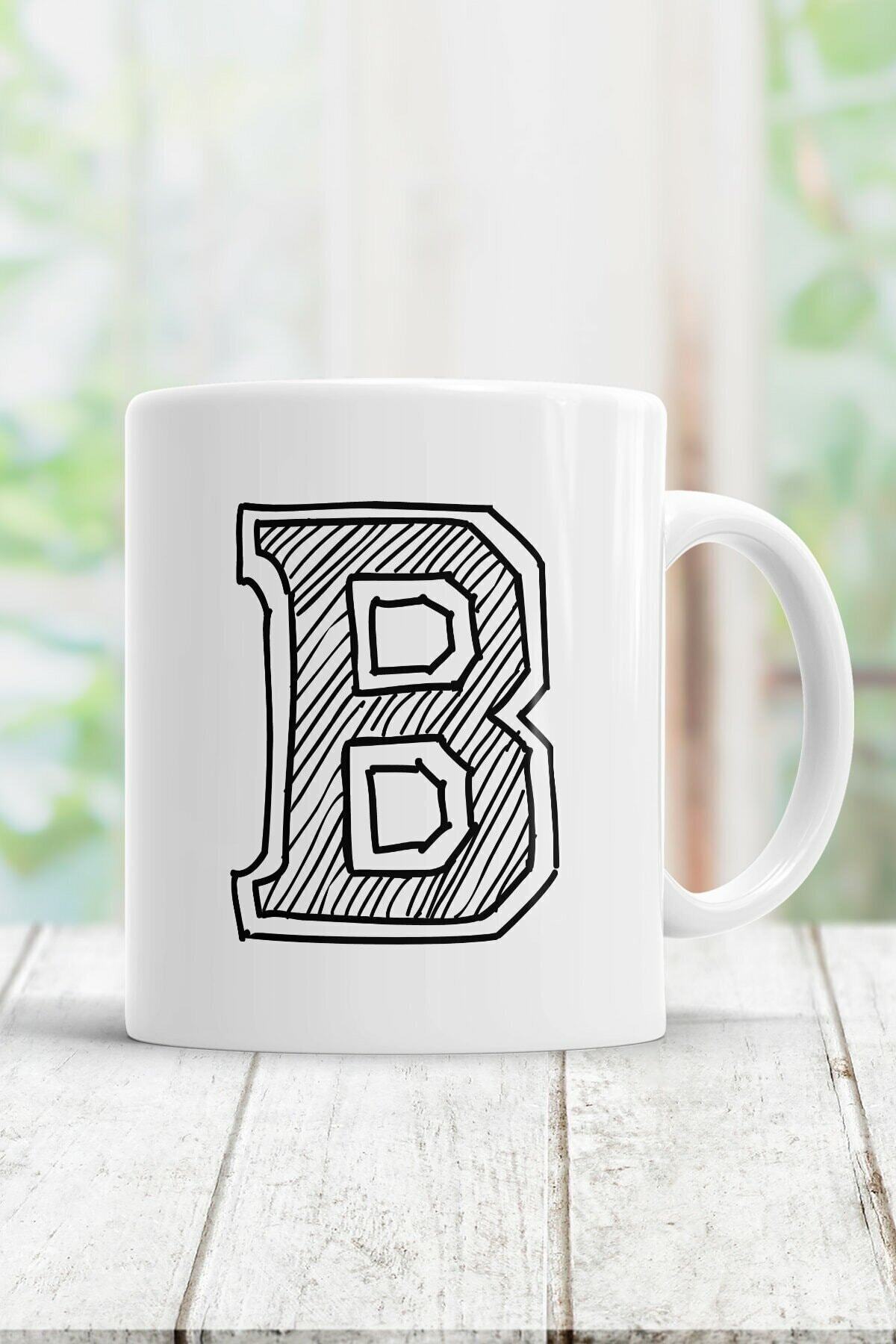 1_org_zoom-1999.jpg B Harfi Baskılı Kupa Bardak - Görsel 1